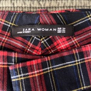 Zara Multicolor Plaid Dress Pants